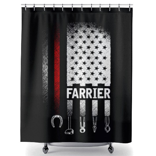 Farrier, US Patriotic Flag, Shower Curtains