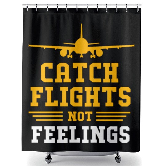 Air Traffic Controller Catch Flights Not Feelings Shower Curtains