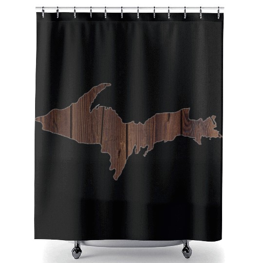 Upper Peninsula Wood Yooper 906 Shower Curtains