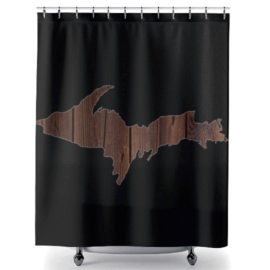 Upper Peninsula Wood Yooper 906 Shower Curtains