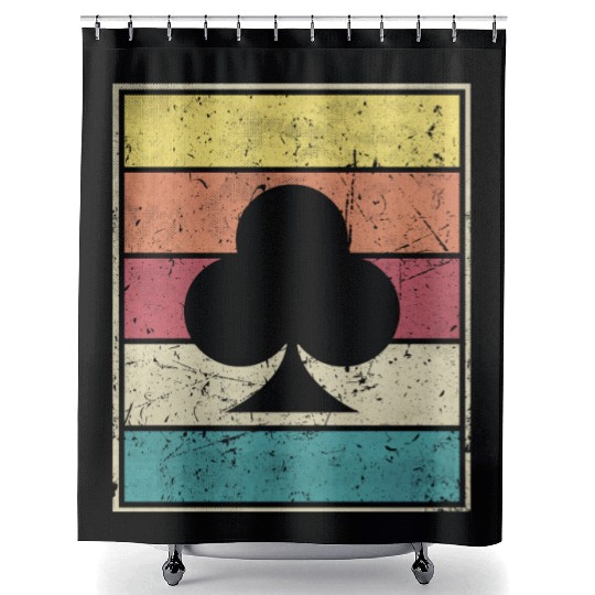 Clubs Playing Card Poker Symbol Shower Curtains