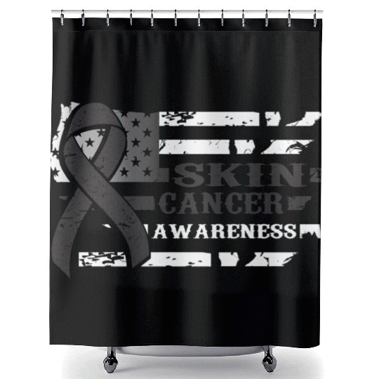 USA Flag SKIN Cancer Awareness Shower Curtains
