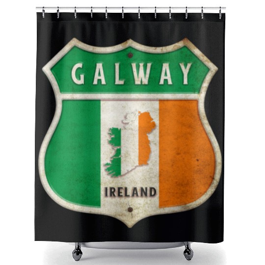 Galway ireland coat of arms flags design Shower Curtains
