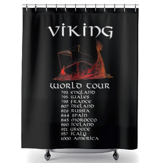 Viking World Tour Valiant Viking Warriors Shower Curtains