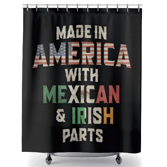 Mexican And Irish Made In America Mix Heritage Vin Shower Curtains