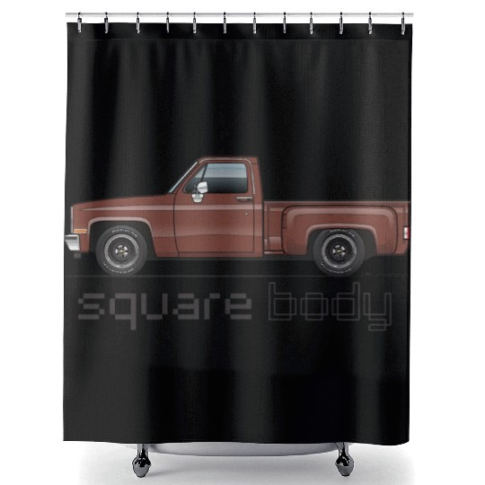 Square Body Dark Brown Shower Curtains