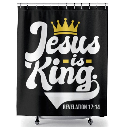 Jesus Is King Revelation 17:14 Christian Shower Curtains