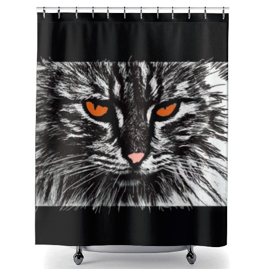 funny cat face Shower Curtains