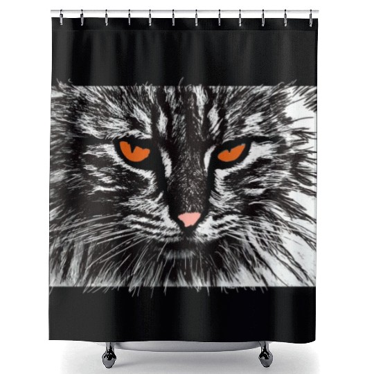 funny cat face Shower Curtains