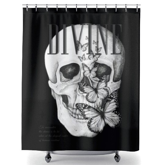 Divine Skull and Butterflies Shower Curtains
