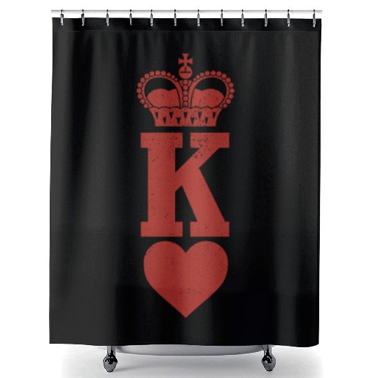 King of Hearts Crown Poker Cards Funny Gambling Shower Curtains