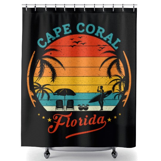 Cape Coral Est.1973 Vintage Florida summer Gift Shower Curtains