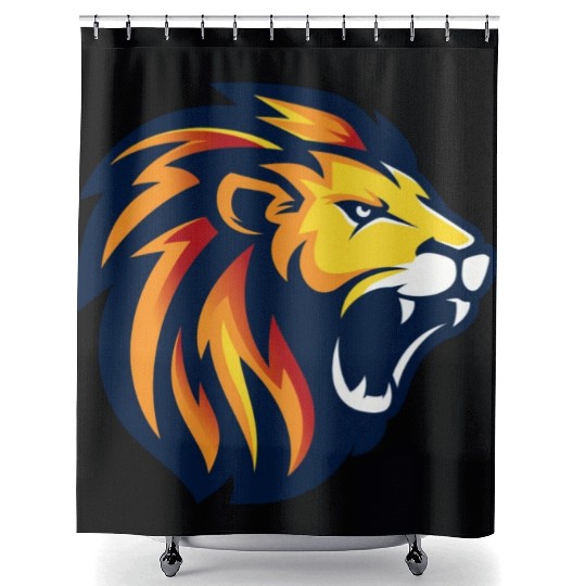 angry lion face Shower Curtains