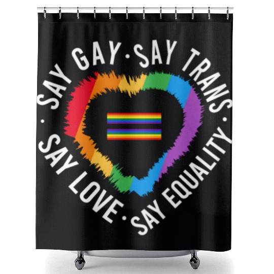 LGBT Transgender Pride Flag Gift Say Gay Say Trans Shower Curtains