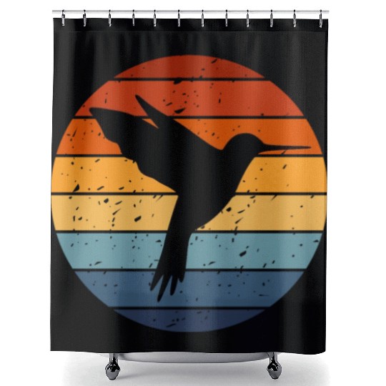 Retro Hummingbird Shower Curtains For Hummingbird Lover