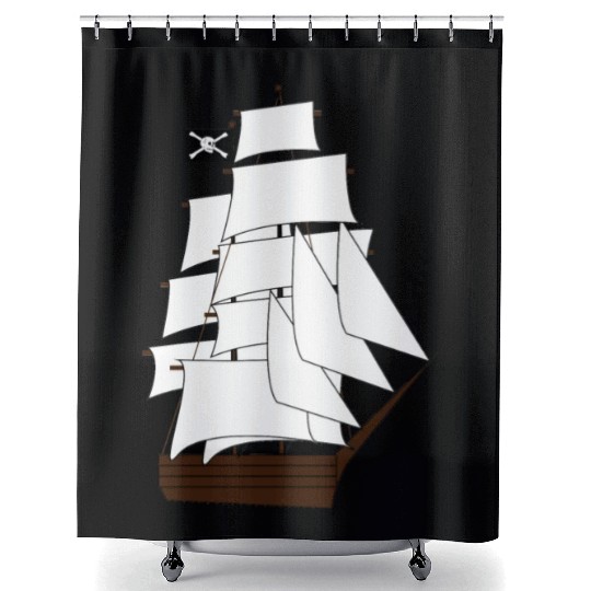 Pirate Ship, pirates, Carribean Shower Curtains
