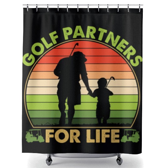 Golf Partners For Life Dad And Son Fathers Day Shower Curtains