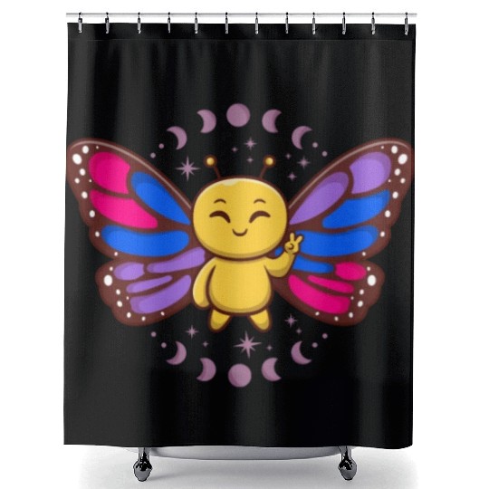 Bisexual Flag Monarch Butterfly Insect Subtle Shower Curtains