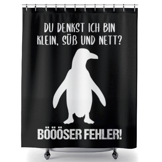 Penguin Small Sweet Nice Funny Quote Gift Shower Curtains