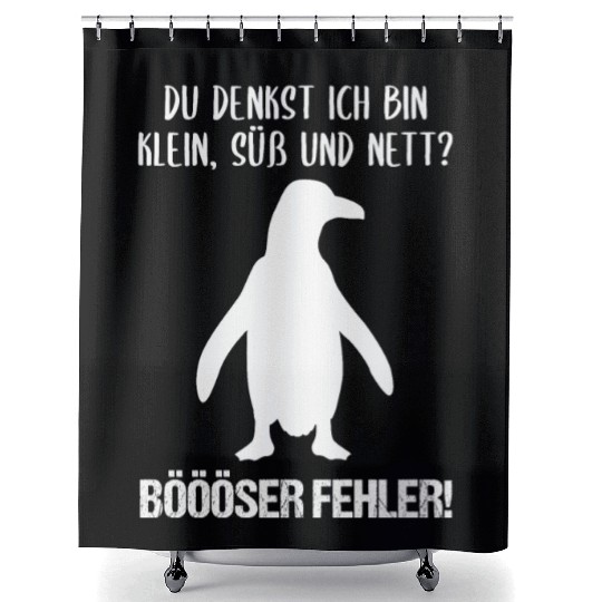 Penguin Small Sweet Nice Funny Quote Gift Shower Curtains