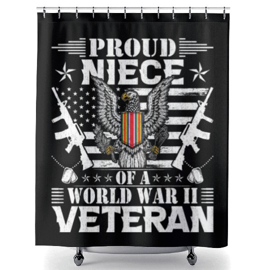 Proud Niece of a World War Il Veteran Shower Curtains