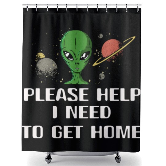 Alien Gift Extraterrestrial UFO AREA 51 Sci-fi Shower Curtains