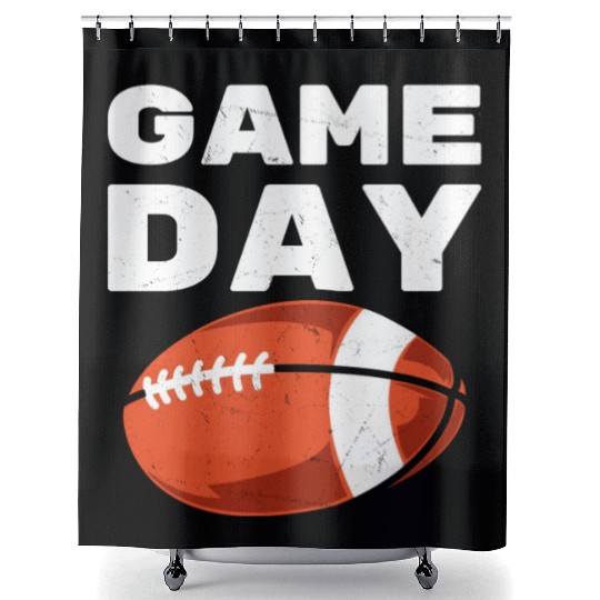Vintage American Football Game Day Shower Curtains