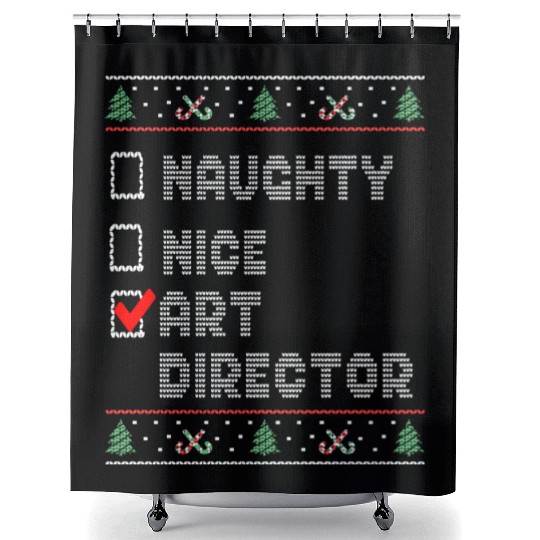 Naughty Nice Art Director, Matching Christmas Shower Curtains