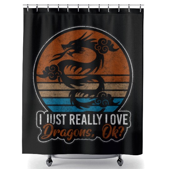 Dragon Ice Chinese Dragon Shower Curtains