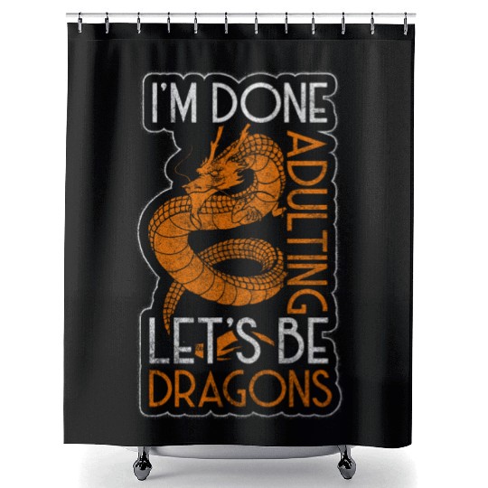 Dragon Black Chinese Dragon Shower Curtains
