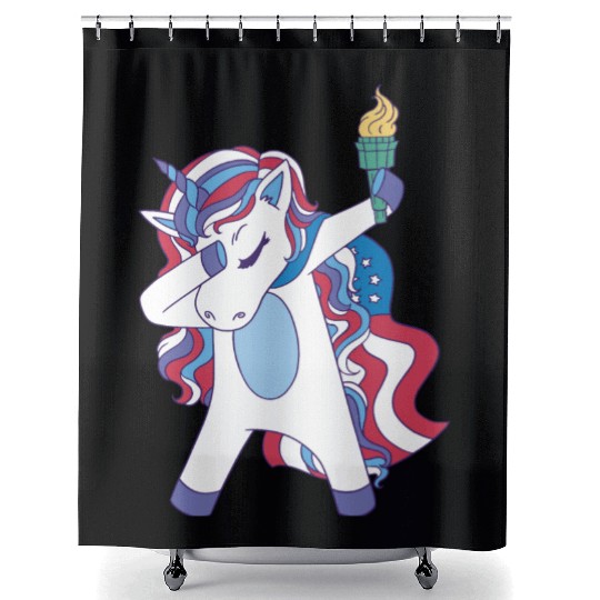 Funny Unicorn Shower Curtains
