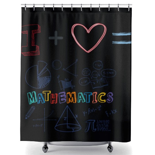 i love math Shower Curtains