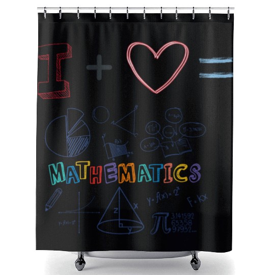 i love math Shower Curtains