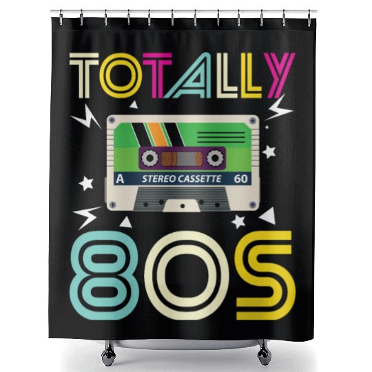 Totally 80s Retro Music Cassette Tape Shower Curtains