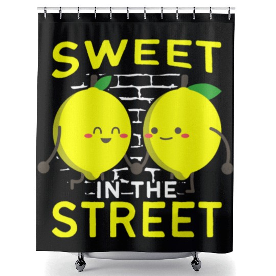Sweet In The Street Sell Lemonade Funny Lemon Shower Curtains