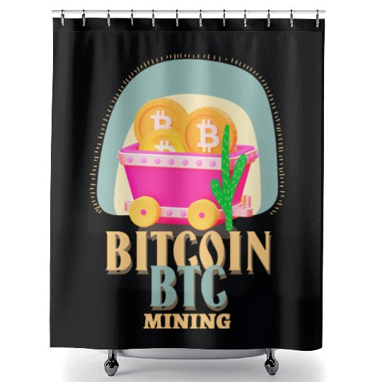 BITCOIN mining Shower Curtains