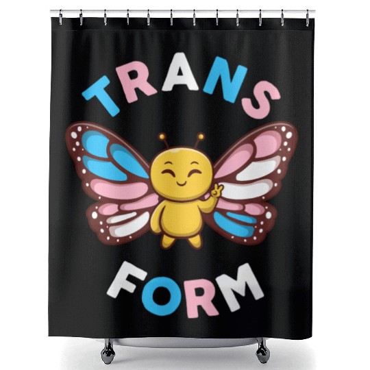 Transgender Monarch Butterfly Trans Form Kawaii Shower Curtains