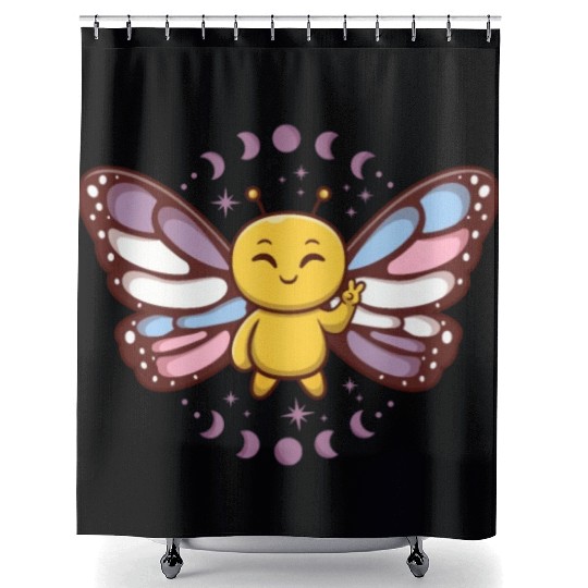 Intersex Monarch Butterfly Subtle Discreet Pride Shower Curtains