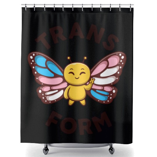Transgender Monarch Butterfly Trans Form Kawaii Shower Curtains