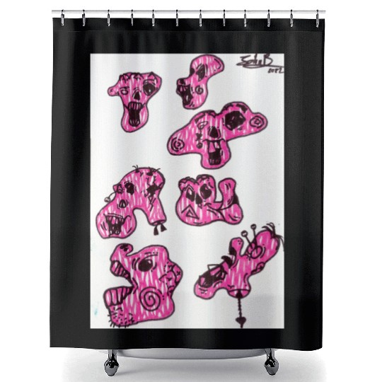 pink zombies Shower Curtains