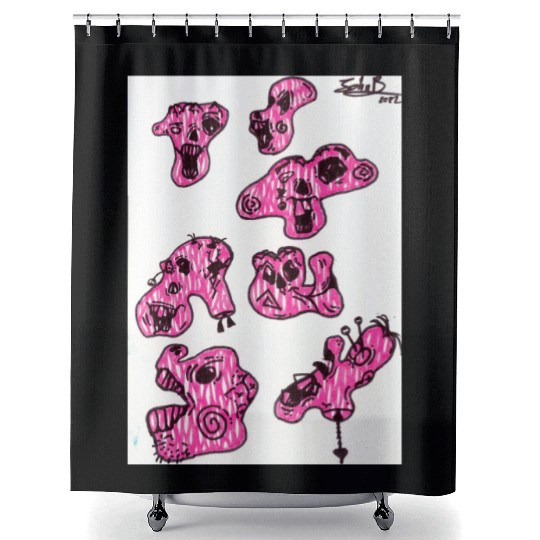 pink zombies Shower Curtains