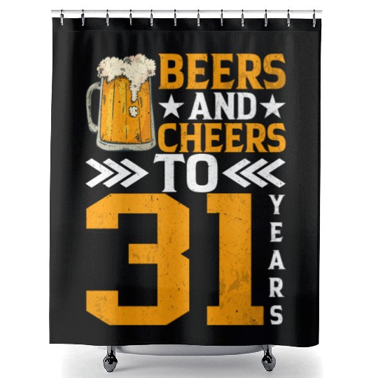 Beers and Cheers to 31 years Frothy Mug of Beer Shower Curtains