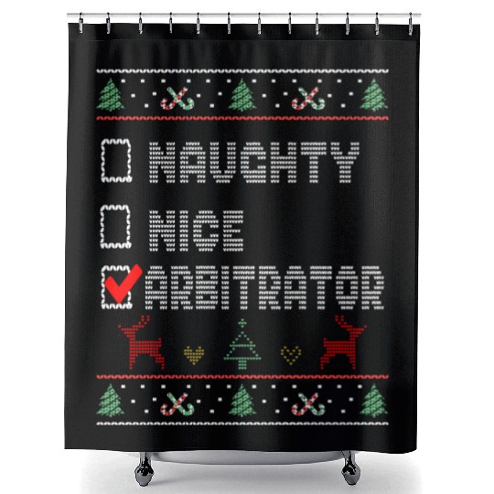 Naughty Nice Arbitrator, Matching Christmas Group Shower Curtains