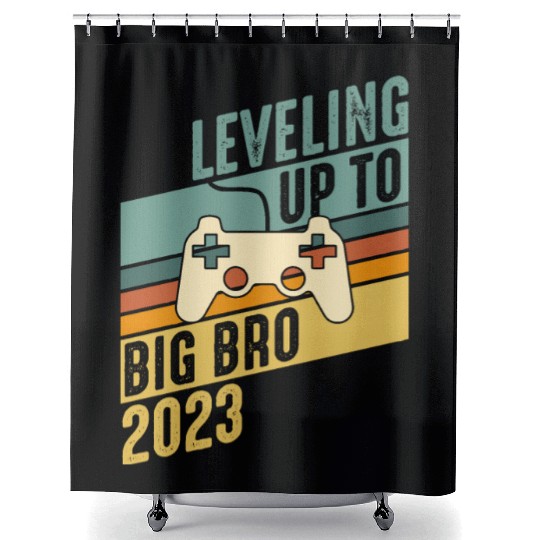 Level up Big Brother 2023 Baby Gamer Boy Baby Shower Curtains