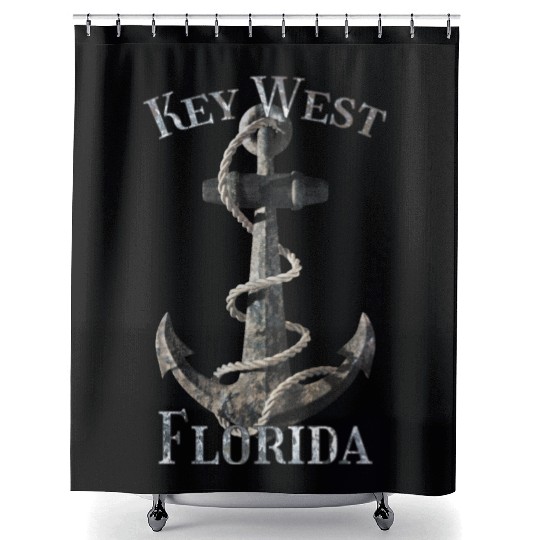 Key West Florida Nautical Anchor Sailing Shower Curtains