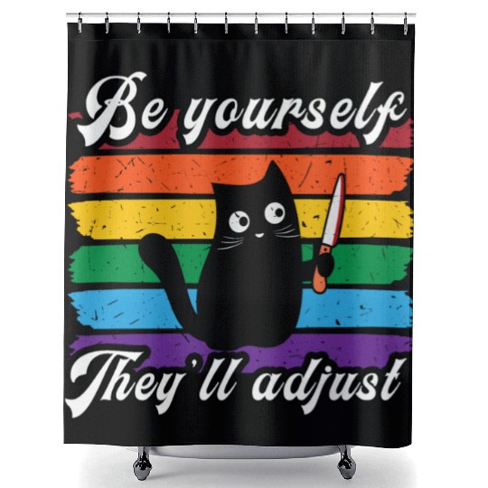Be Yourself They ll Adjust LGBTQ Rainbow Flag Gay Shower Curtains