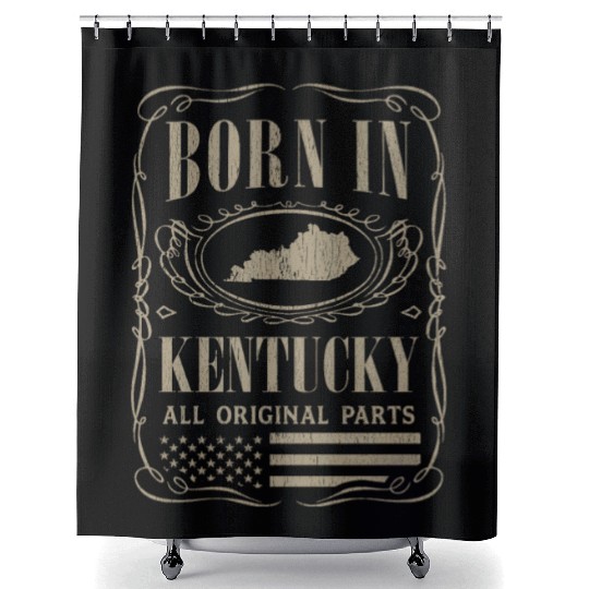 Vintage America US States Born Kentucky Shower Curtains