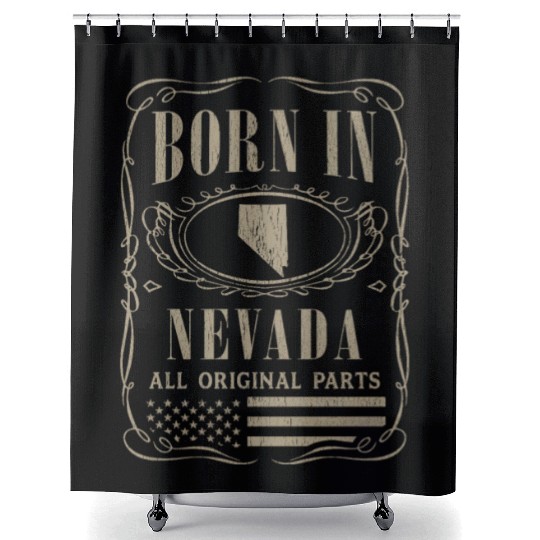 Vintage America US States Born Nevada Shower Curtains