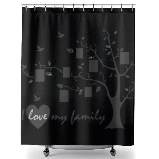 i love my family Shower Curtains