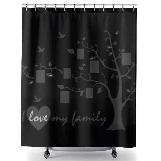 i love my family Shower Curtains